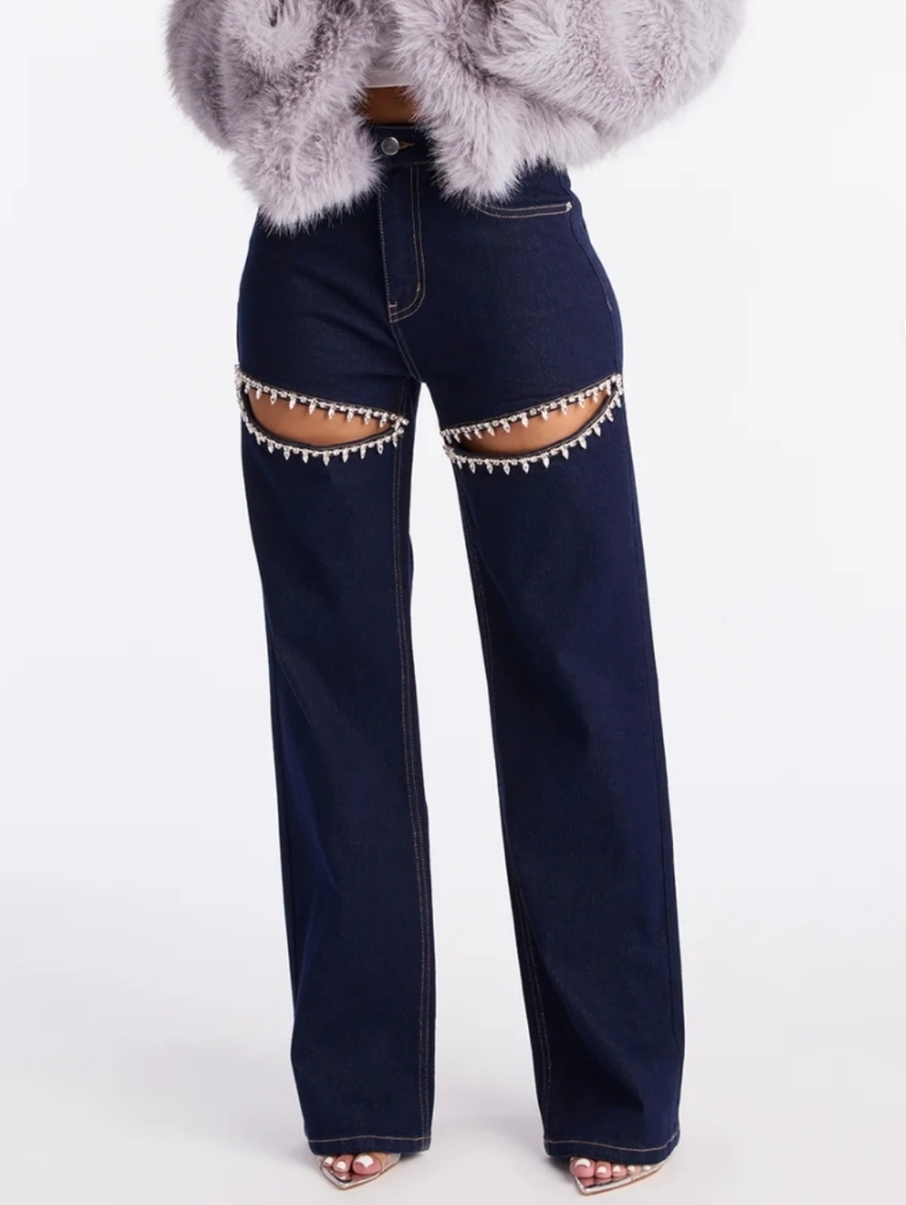Rhinestone Denim Jeans